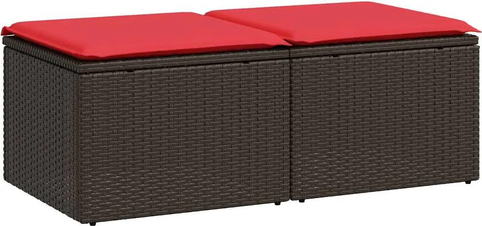 vidaXL Set canapele de grădină, 2 piese, cu perne, maro poliratan maro