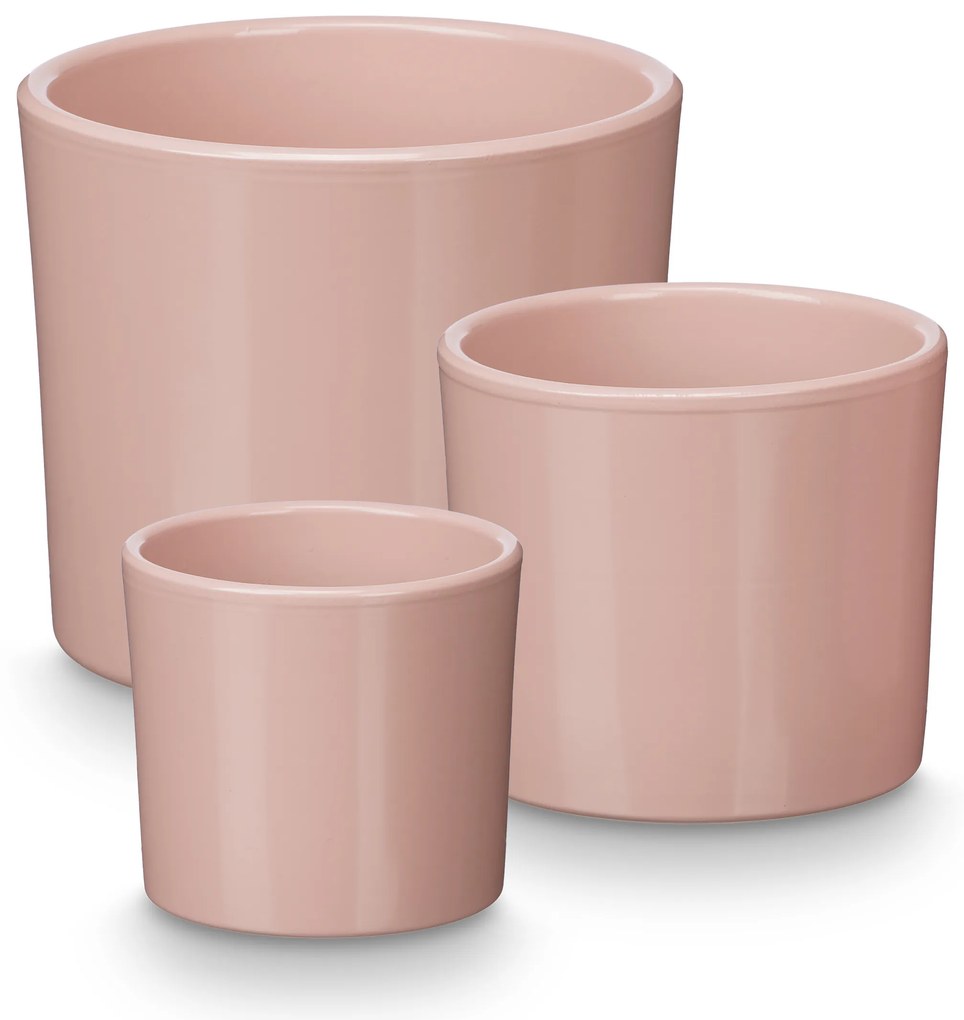 Ghivece ceramice, 3 buc, Ø 14, 17, 22 cm