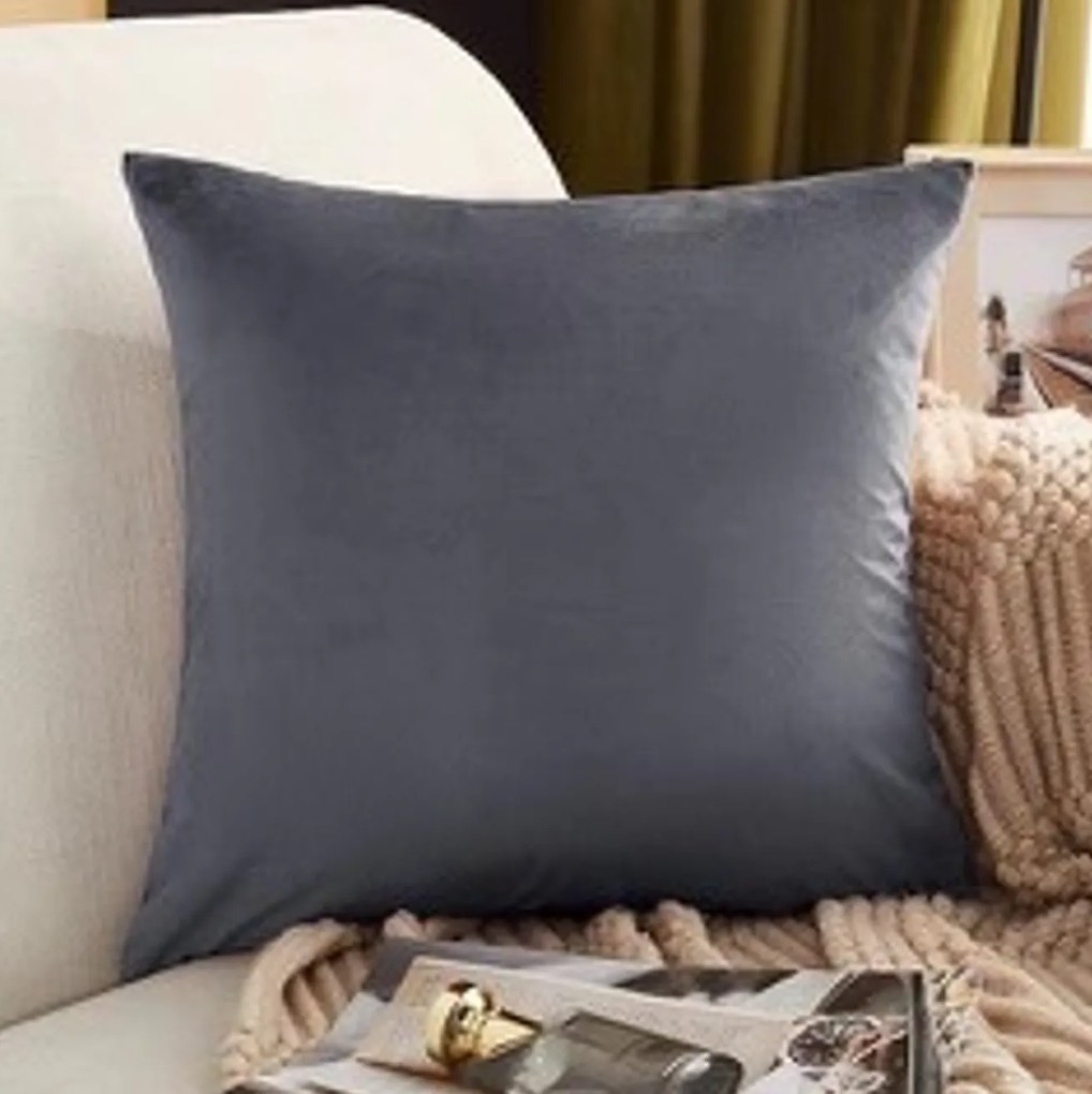 Husa decorativa pentru perna VELVET 40x40 cm, albastru-gri