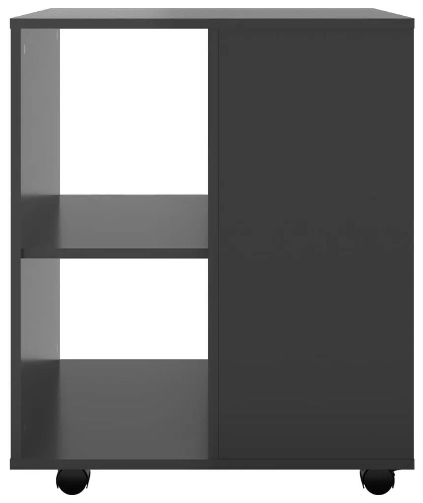 Dulap cu roti, negru extralucios, 60x53x72 cm, PAL 1, negru foarte lucios, negru foarte lucios