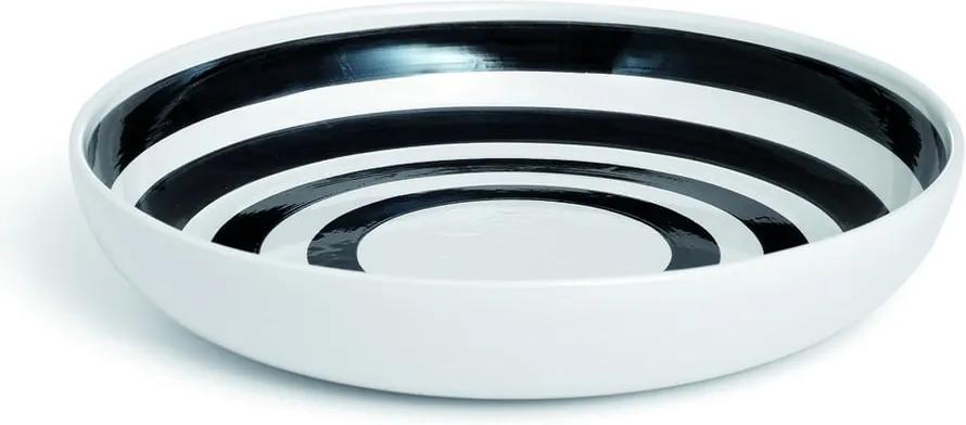 Farfurie din gresie ceramică Kähler Design Omaggio, ⌀ 30 cm, negru - alb