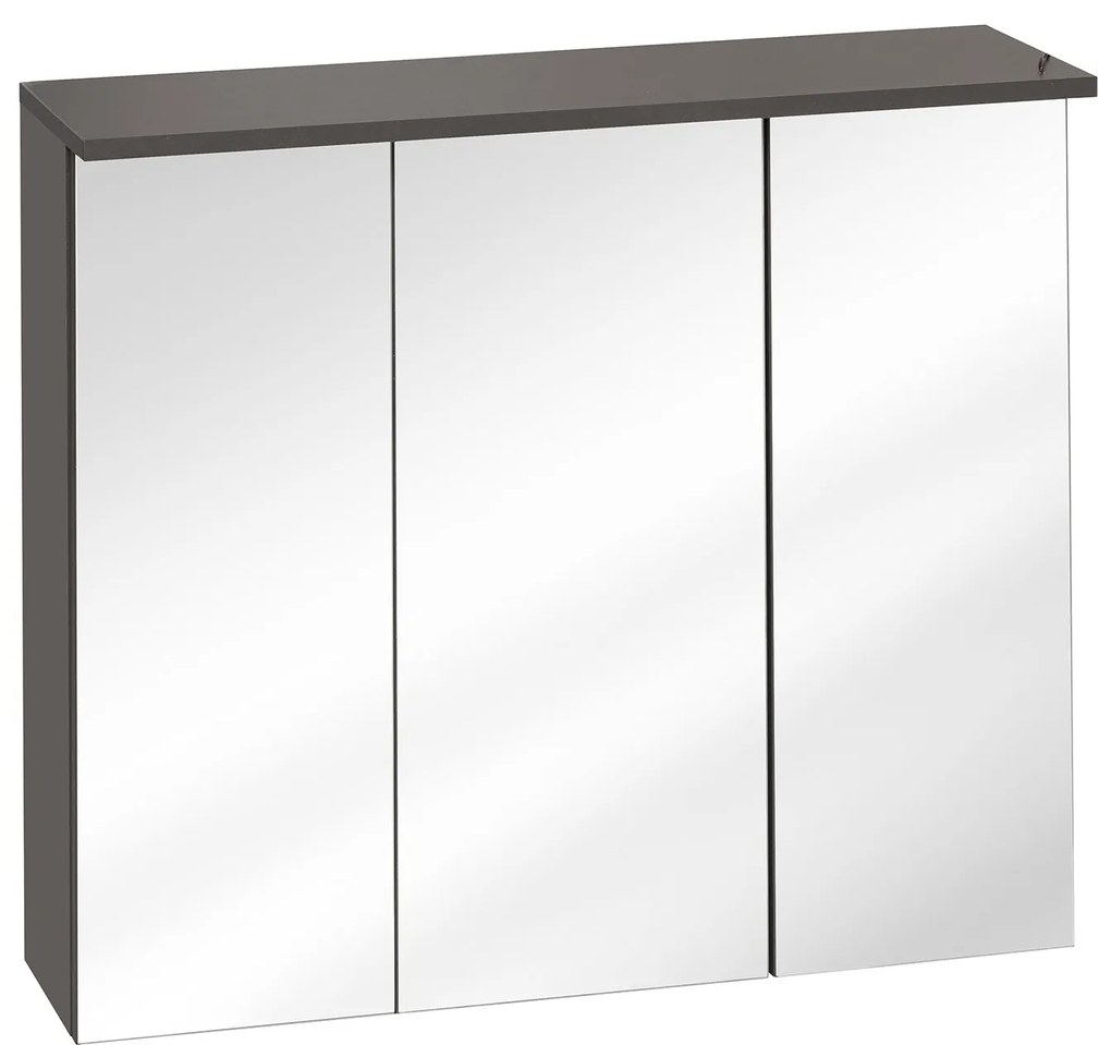 Corp suspendat cu oglinda Galatea Grey 80 cm Gri inchis, 20 cm, 80 cm, 69 cm
