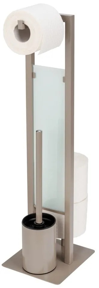 Suport pentru perie WC și hârtie igienică Wenko Rivalta, bej
