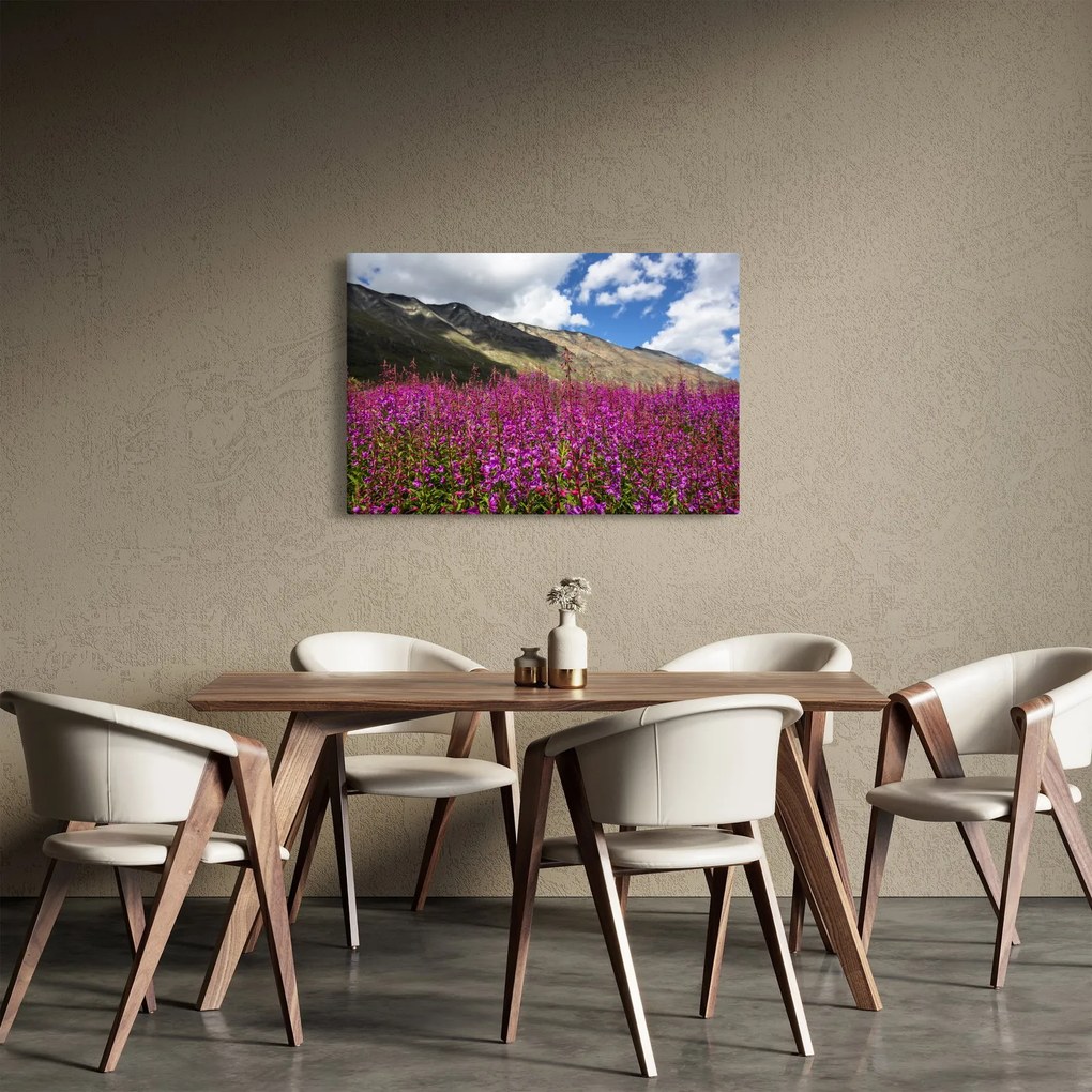 Tablou sceneriei cu lunca montană (90x60 cm)