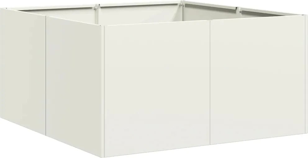 vidaXL Jardinieră alb 80x80x40 cm Oțel laminat la rece