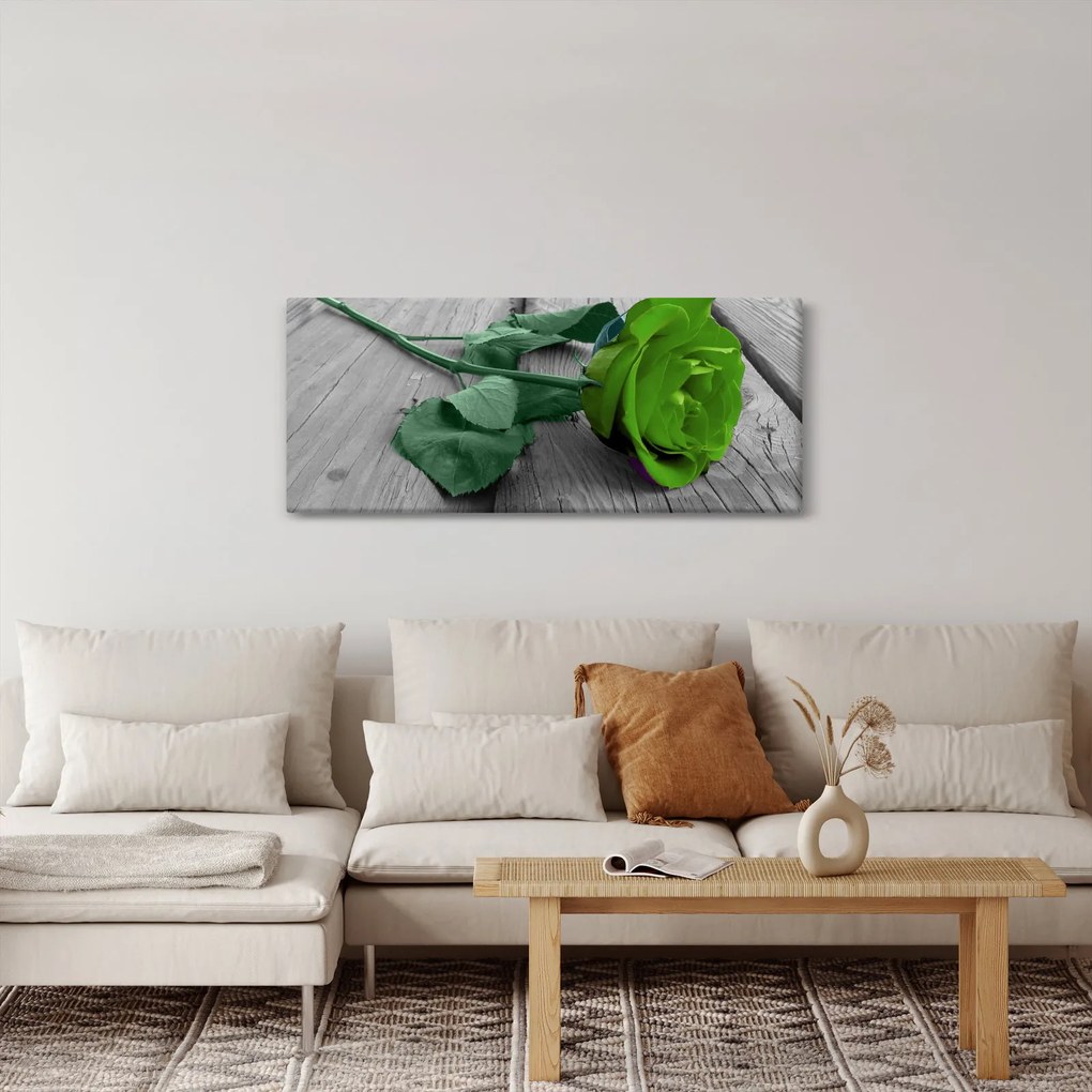 Tablou - Trandafir verde (120x50 cm)