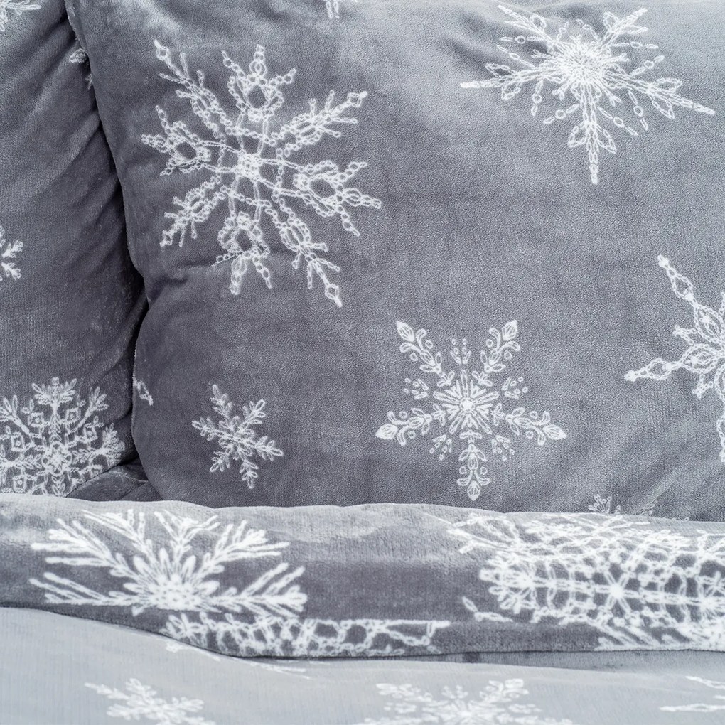 Lenjerie de pat din microflanel 4Home Silent Snowfall, 140 x 220 cm, 70 x 90 cm