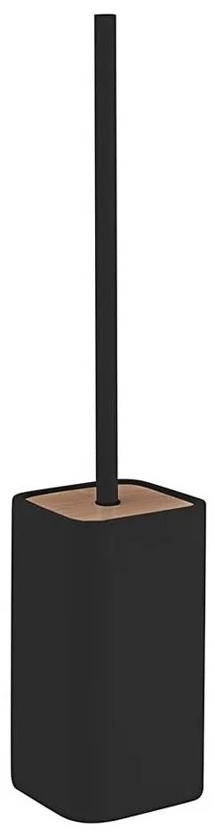 Perie de toaletă autoportantă Gedy NINFEA negru/bambus
