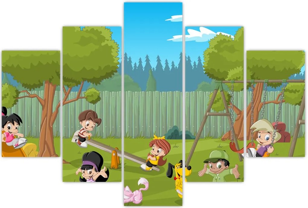 Tablou - Copii la locul de joacă (150x105 cm)