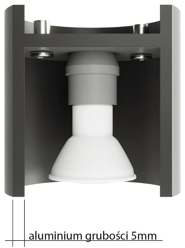 Spot gri închis ø 10 cm Roda – Sollux