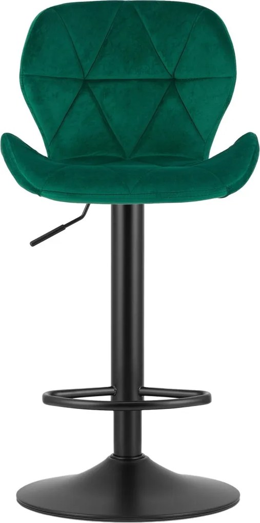 OFERTA Scaun de bar cu picior negru WEST VELVET, verde II. calitate