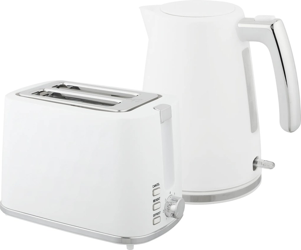 HOMCOM Set Fierbător Electric 2200W 1.7L și Prăjitor Dublu 7 Nivele Alb | Aosom Romania