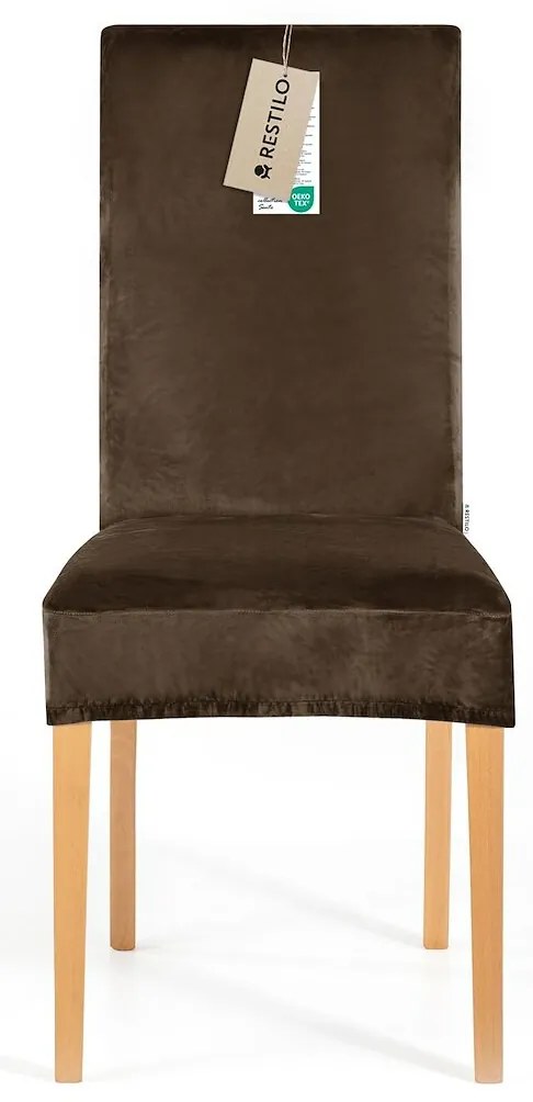Restilo Husă pentru scaun Sento maro închis, 48 x48 x 58 + 10 cm, set de 6 bucăți