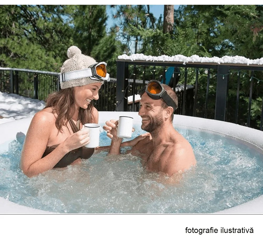 Jacuzzi gonflabil, gri/alb, 2-4 pers., 600 l, KAMINO TYP 3