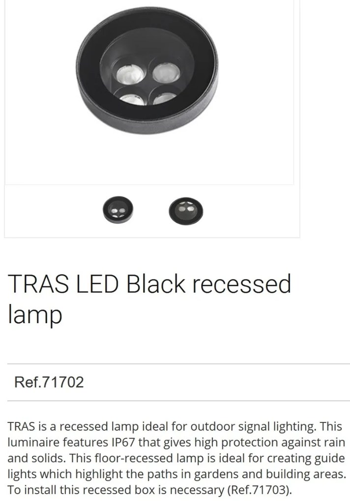 Spot LED incastrabil de exterior orientabil TRAS 8W