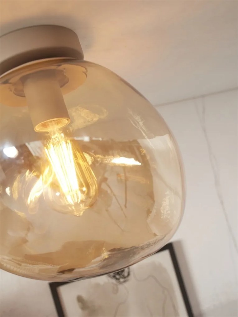 Plafoniera moderna design decorativ Helsinki boulder amber