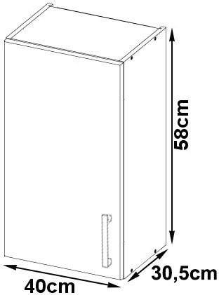 Dulap superior de bucătărie Lula w40 (Alb + stejar sonoma). 1068595