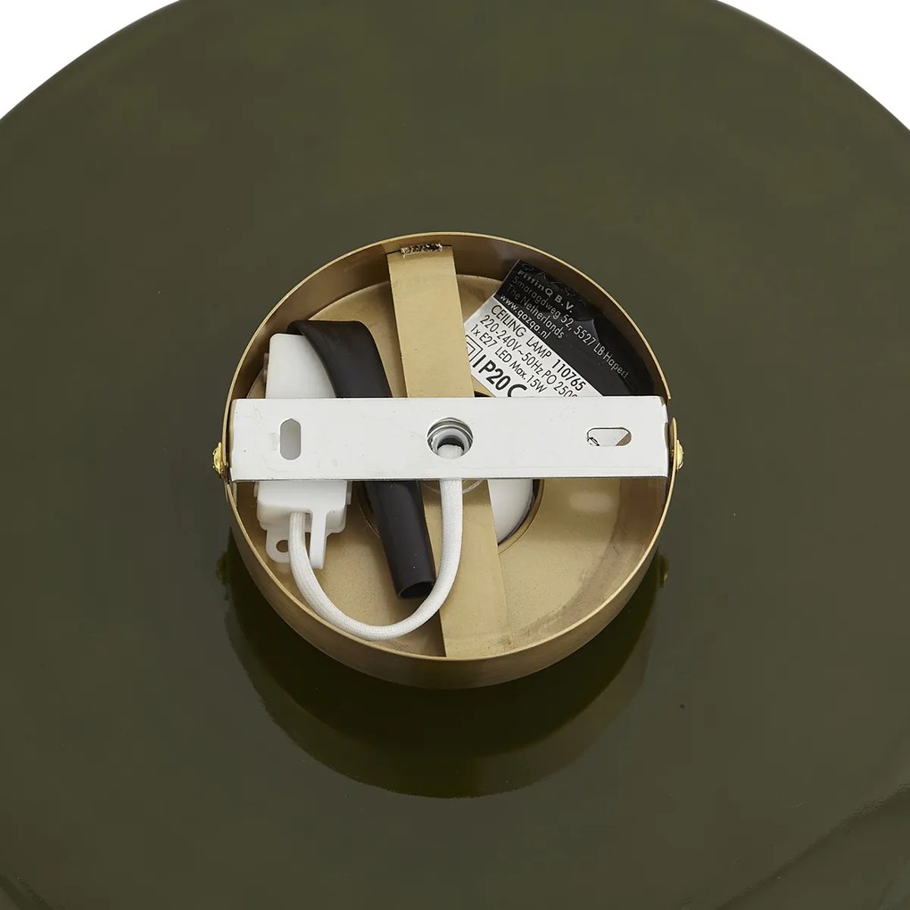 Plafonieră retro bronz cu sticlă verde - Jina