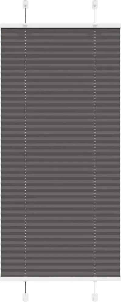 vidaXL Jaluzea plisată negru 55x150 cm Lățime țesătură 54,4cm poliester