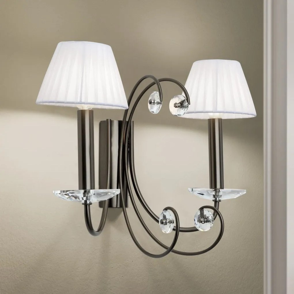 Aplica de perete stil clasic cu cristal K9 ARIANE2L nickel inchis