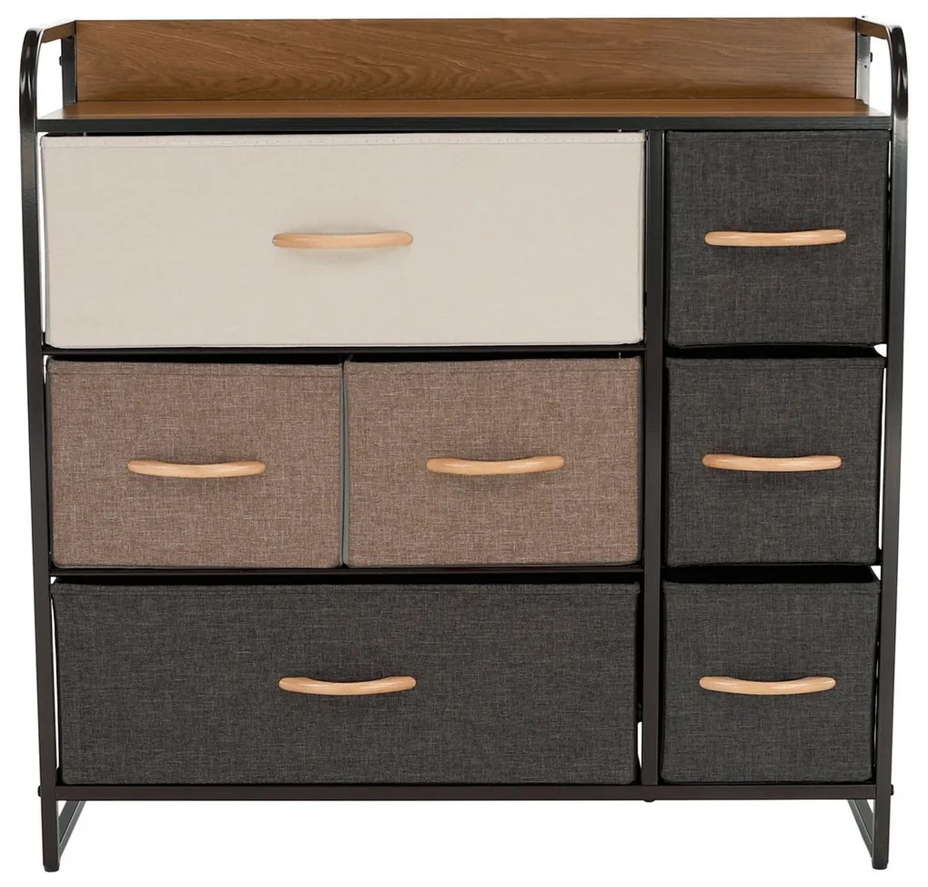 Comodă cu sertare din material textil HAZEL TIP 3,maro, XL