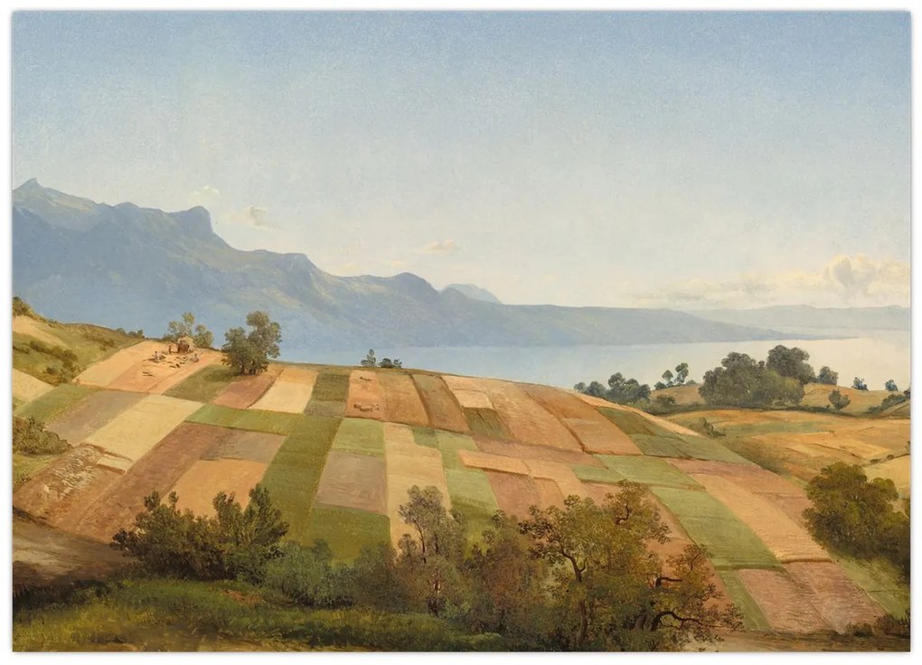 Tablou pe sticlă - Alexandre Calame, Swiss Landscape, reproducere (70x50 cm)