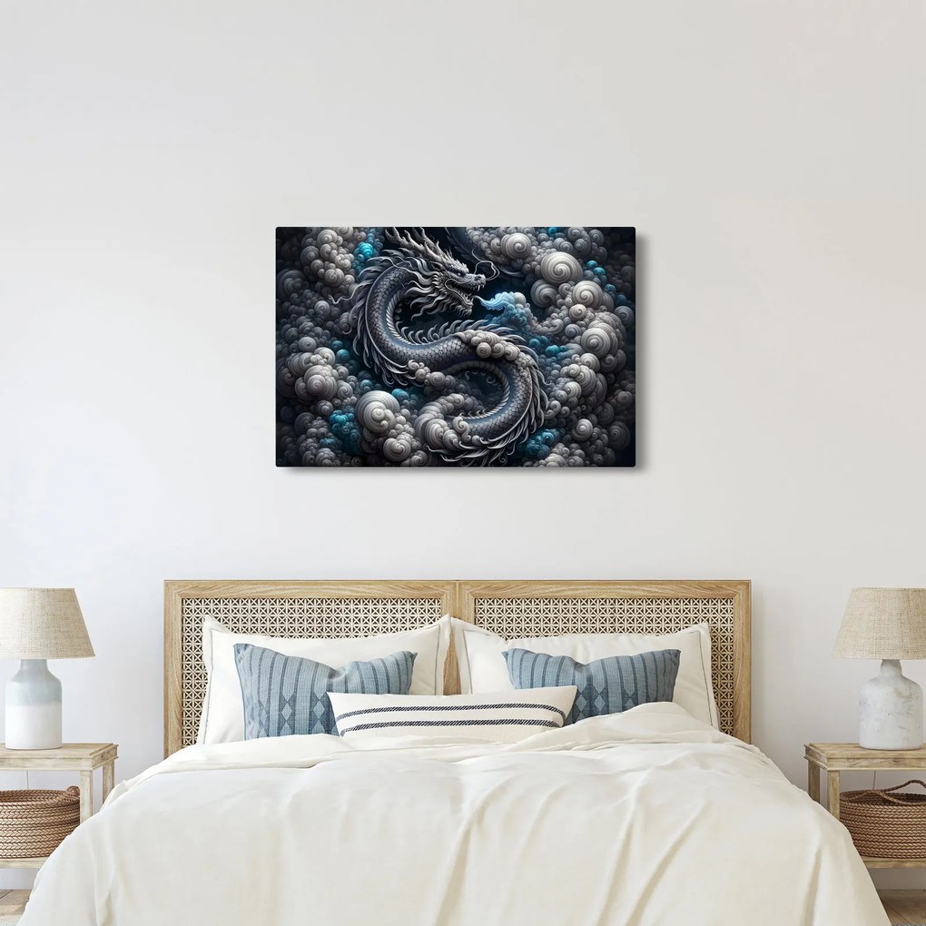 Tablou – Dragon în fum (90x60 cm)