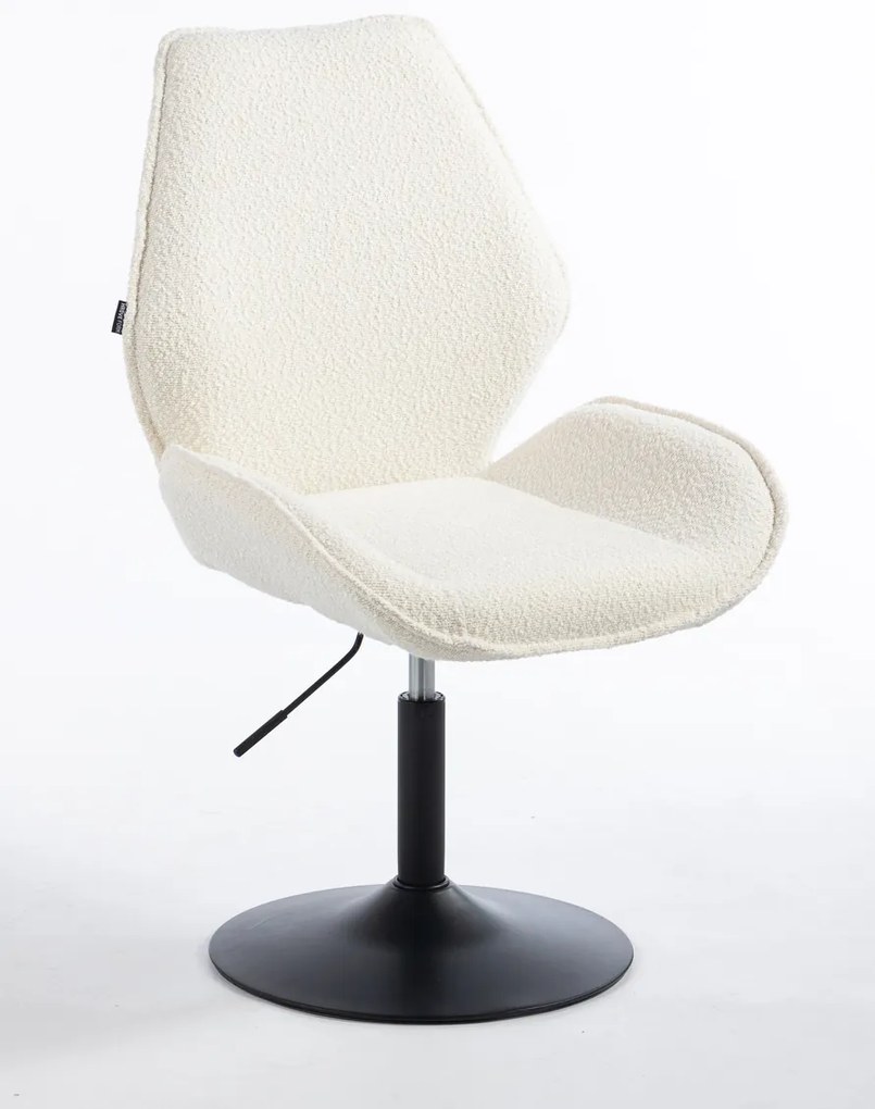 HR350CROSS Scaun Crem din Boucle Bază Neagră