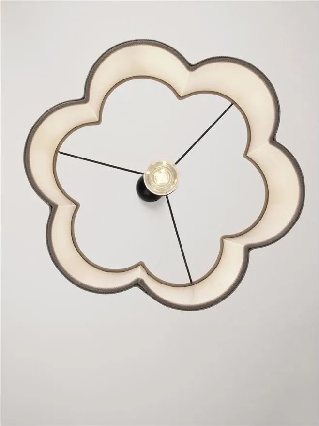 Lustra suspendata cu abajur textil gri BLOOSY