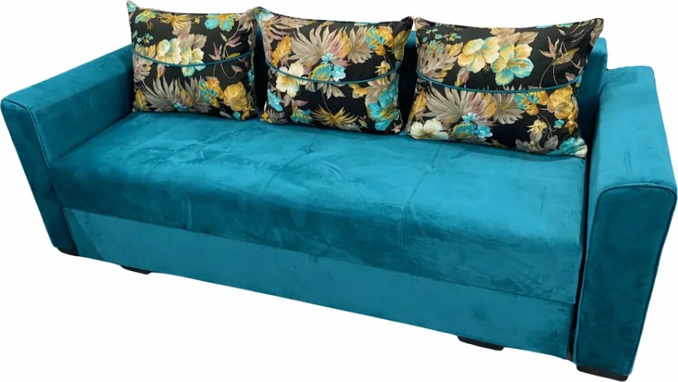 Canapea LILI extensibila, 3 locuri, cu lada de depozitare, catifea gri , 220x95x80 Gri, Catifea