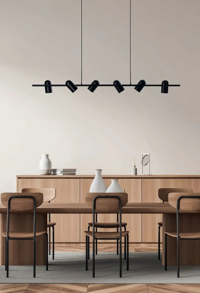 Lustra suspendata stil modern minimalist VIVI 6 negru