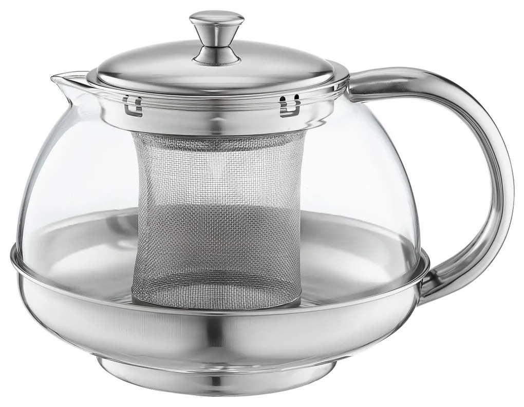 Ceainic sticla cu infuzor inox 0.6L, Lux