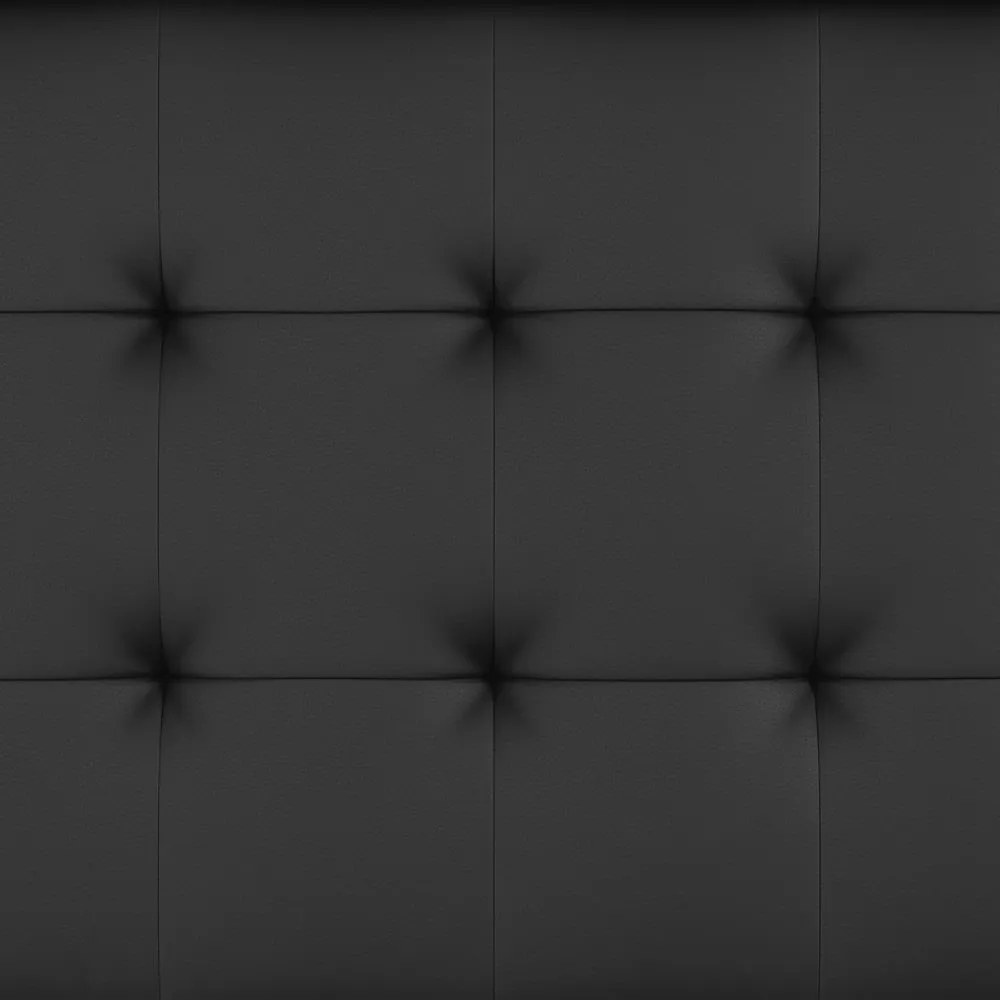 Canapea neagră extensibilă cu tapițerie din imitație de piele 191 cm Maine – Støraa