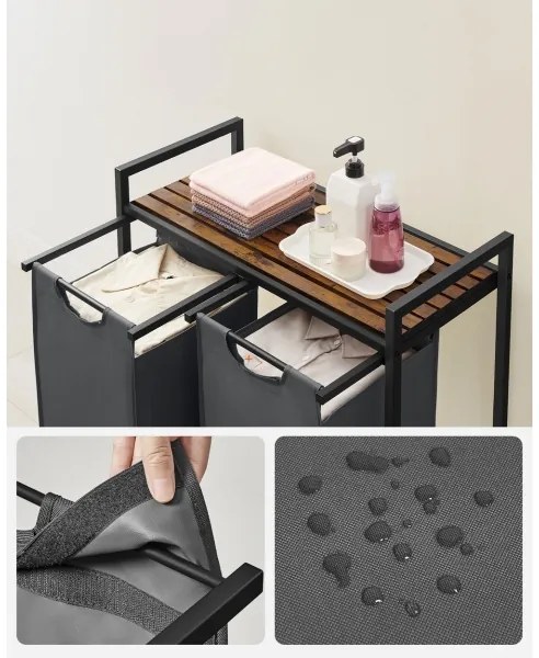 Coș pentru rufe REX maro/gri