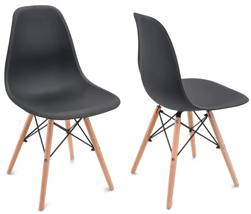Scaun de sufragerie negru, stil scandinav Classic