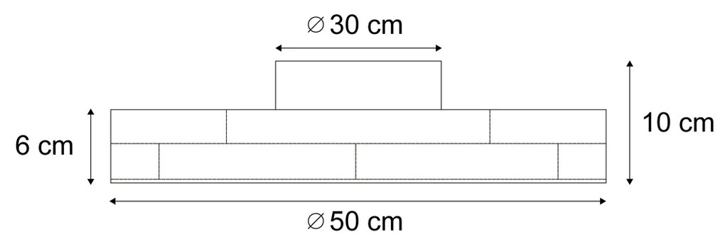 Plafonieră scandinavă din lemn 50cm incl. LED Dimmable - Pecker