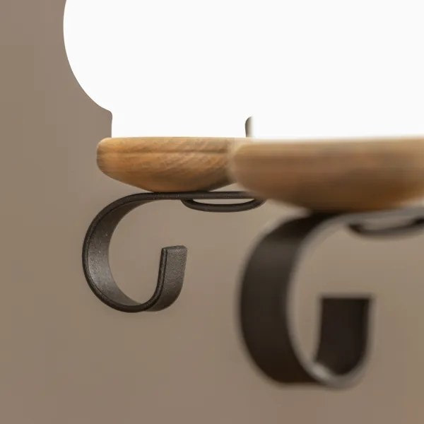 Brilagi - Lustru cu lanț ROATA, 5xE14, 40W, 230V, Ø 50 cm, fag