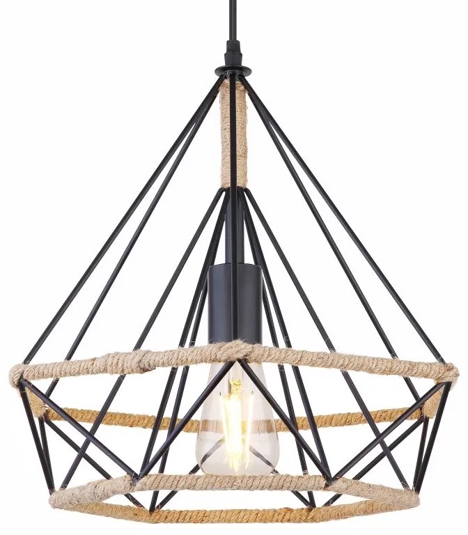 Pendul design industrial ULLEU negru, maro 38cm