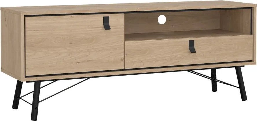 Comodă TV în culoare naturală cu aspect de lemn de stejar 150x60x40 cm Ry – Tvilum