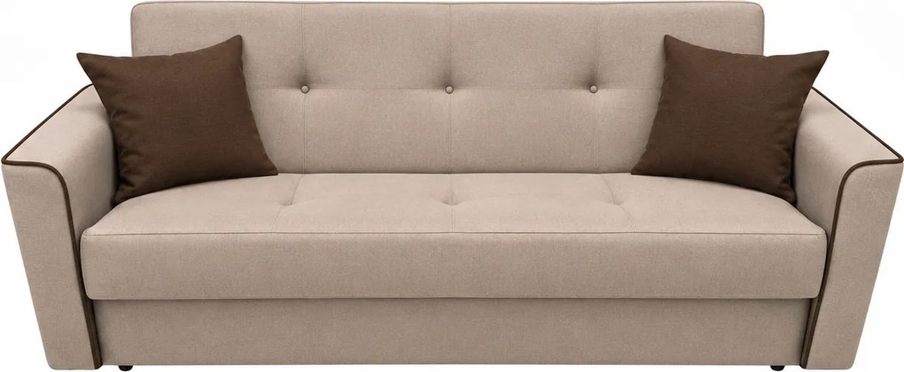 Canapea VERA extensibila, 3 locuri, lada de depozitare, stofa bej deschis + maro inchis, 225x90x90 Maro închis, Stofa