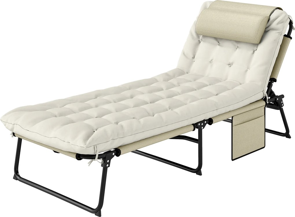 Outsunny Sezlong pliabil cu spatar inclinabil pe 4 nivele, Scaun | Aosom Romania