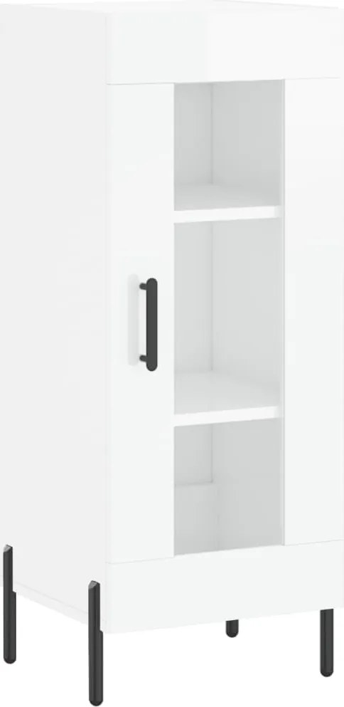 vidaXL Servantă, alb extralucios, 34,5x34x90 cm, lemn compozit