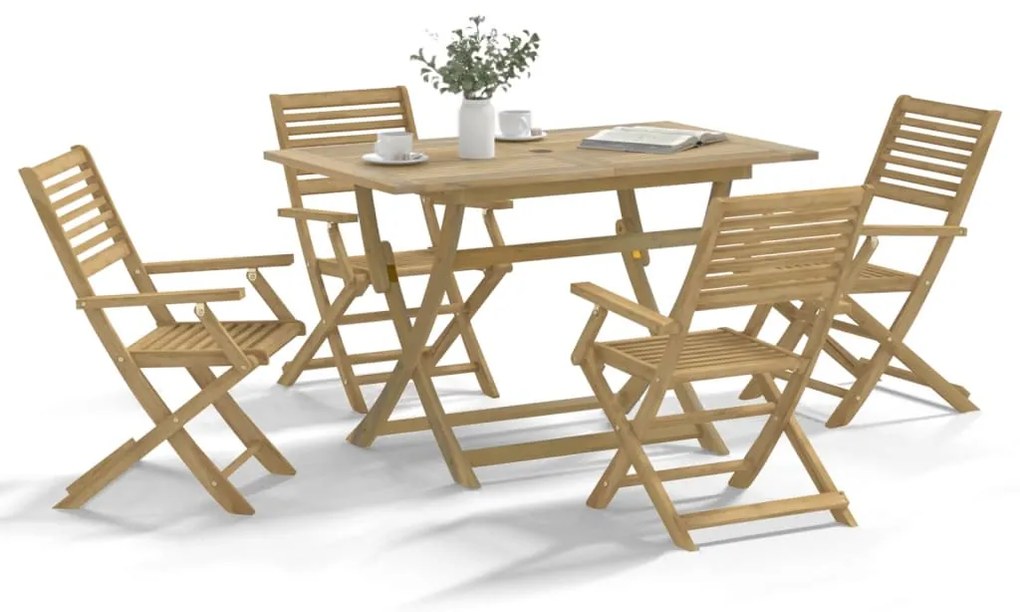 vidaXL Set mobilier de grădină, 5 piese, lemn masiv de acacia