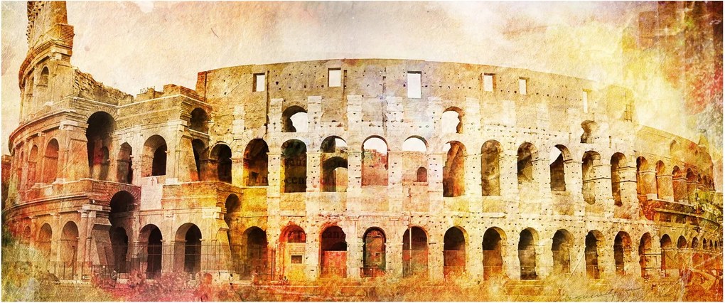Tablou - Pictură digitală, Colosseum, Roma, Italia (120x50 cm)