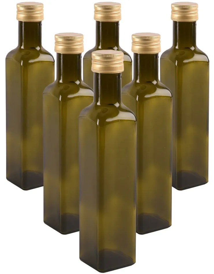 Set borcane din sticlă Orion Ulei, cu capac, 0,5 l, 6 buc.