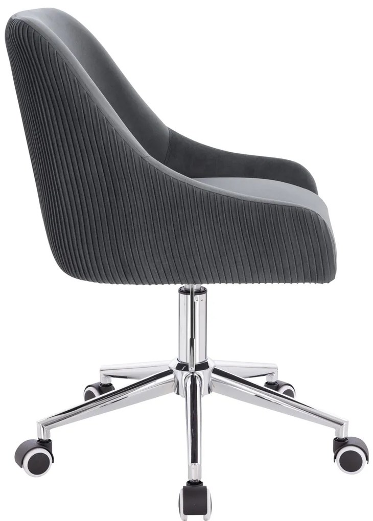 HR920K Scaun Grafit din Catifea cu Bază Cromata