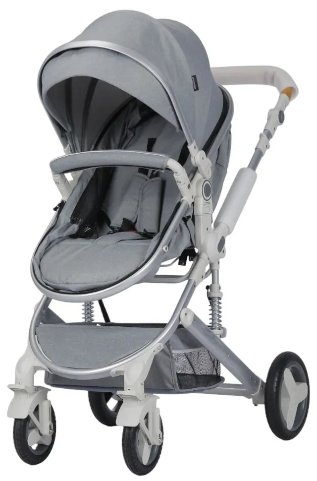 Carucior nou nascuti 3 in 1 NOVOKIDS™ 5300, Cu geanta bebe, Cadru Aluminiu, Amortizoare, Roti din cauciuc plin AVE, Landou, Scoica auto, Spatar