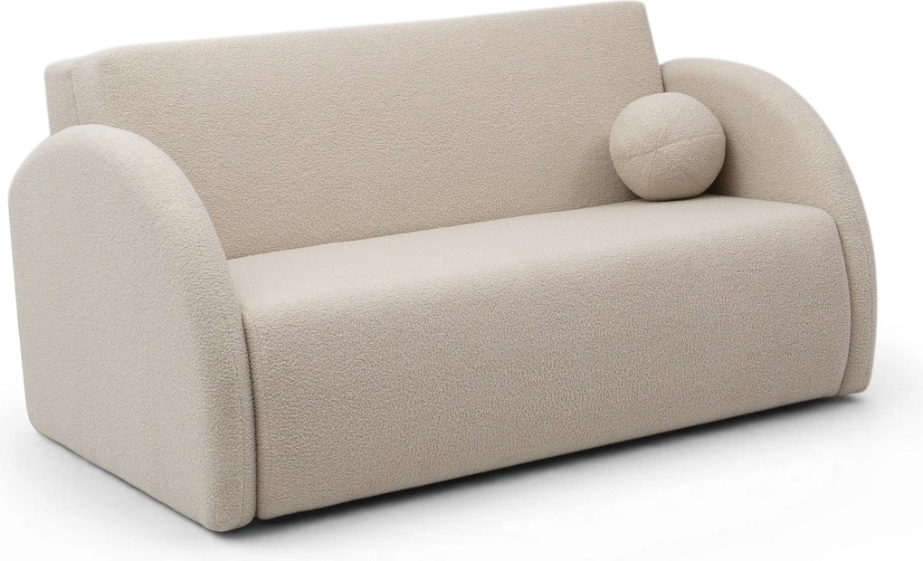 Canapea extensibilă cu 3 locuri și spațiu de depozitare Nubi 140 cm - bouclé bej deschis Quelle 03