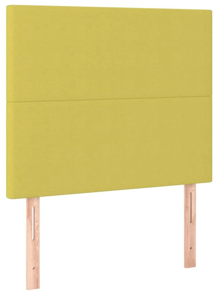 Pat box spring cu saltea, verde, 80x200 cm, textil Verde, 80 x 200 cm, Design simplu