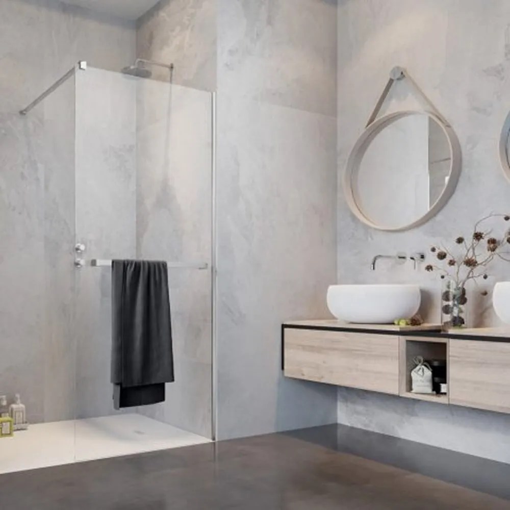 Paravan de dus tip Walk-in Radaway Modo New II cu portprosop crom lucios-transparent 95 cm sticla securizata 8 mm